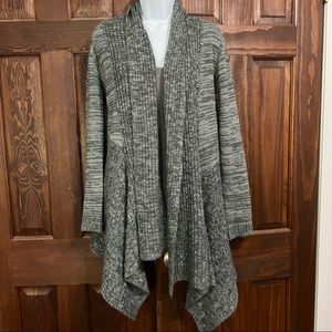 Iz Byer Juniors SZ Large - Handkerchief Gray Heathered Sweater Cardigan